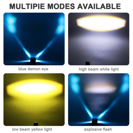 Universal Motorcycle LED Auxiliary Headlight – High/Low Beam Super Bright Fog & Driving Light with Waterproof IP65 Spotlight for All Bikes and Weather Conditions