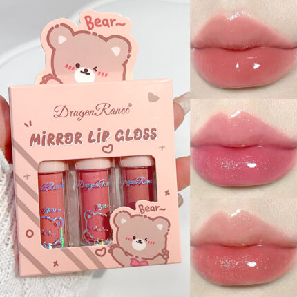 3 PC Mirror Lip Gloss Tinted Lip Balm Lip Oil Hydrating Non-Sticky Lip Glow Oil Lip Plumper Mirror Gloss Lip Stain (Random Shades)