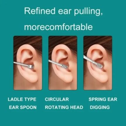 Pack off 6  Ear Pick with Storage Bag Dig Ear Wax Remover Cleaner Care Portable Travel Kit Cleaner Spoon