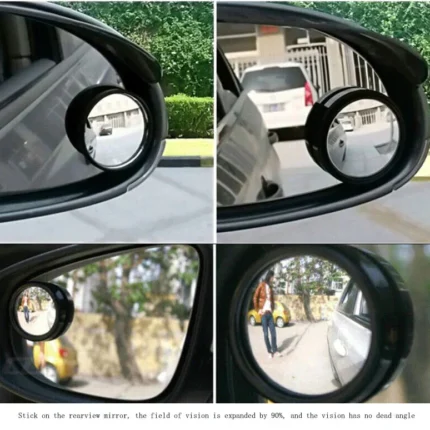 Car round mirror Rear view Blind spot Wide-angle lens - 2 pcs