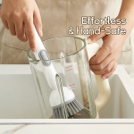 Kitchen Cleaning Adjustable Handle Brush With Soap Dispenser Refillable PET Portable Head For Dishes Pans Pots (Random Colour) - Image 3