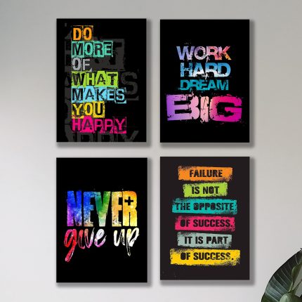Set of 4 Premium Wall Art Photo Tiles – Modern Home Decor Sets 8x11