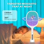 2 In 1 Electric Mosquito Killer UV Light LED Lamp Rechargeable Mosquito Trap Racket Anti Insect Bug Zapper - Image 4