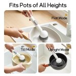 Kitchen Cleaning Adjustable Handle Brush With Soap Dispenser Refillable PET Portable Head For Dishes Pans Pots (Random Colour) - Image 2