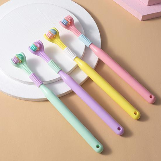 e7b37bdbb0dd6eaa6bd47e5be7147c1b Three-Sided Ultra Soft Bristle Toothbrush – Gentle Oral Care Safety Teeth Cleaning Brush | Pack of 2 - Image 1